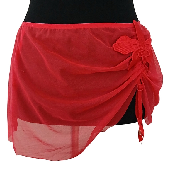 Victoria's Secret Red Polka Dot Lingerie Set Garter Belt Pin Up Size 34B L Retro - Picture 9 of 16